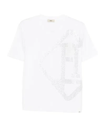 Herno Embellished Crewneck T-shirt In Red