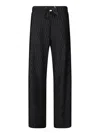 Herno Black Trousers With Wavy Pattern And Drawstring Waist In Black