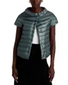 Herno Emelia Cap Sleeve Puffer Jacket In Blue