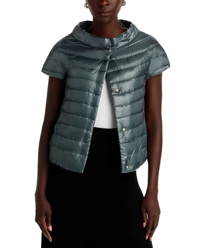 Herno Emelia Cap Sleeve Puffer Jacket In Blue
