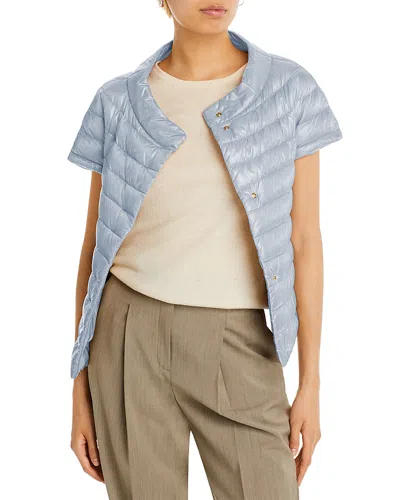 Herno Emelia Cap Sleeve Puffer Jacket In Celeste