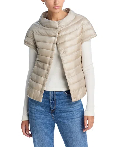 Herno Emelia Cap Sleeve Puffer Jacket In Champagne