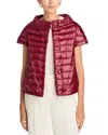 Herno Emelia Cap Sleeve Puffer Jacket In Burgundy