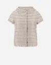 Herno Margherita Chantilly Cape Jacket In Taupe In Beige