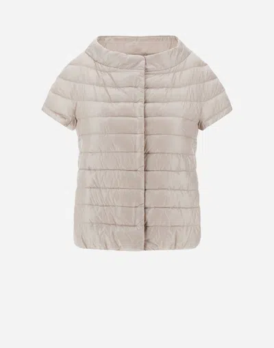 Herno Margherita Chantilly Cape Jacket In Taupe In Beige