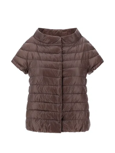 Herno Emilia Quilted Gilet In Brown
