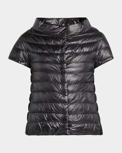 Herno Emilia Ultra-light Down Cape In Black