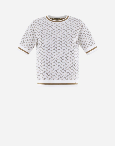 Herno Endless Viscose Monogram T-shirt In White