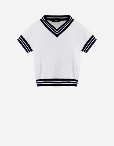 Herno Endless Viscose Stripes Jumper In White