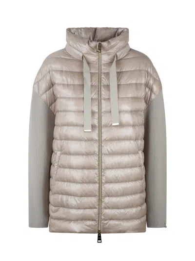 Herno Eternal Cotton And Nylon Ultralight Jacket In Neutro