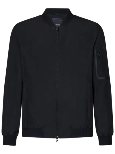 Herno Fabric Bomber Jacket In Black