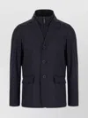 Herno Fabric Jacket With Chest And Front Pockets In Blue