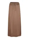 Herno Elasticated-waist Midi Skirt In Brown