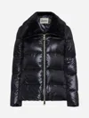 Herno Faux Fur And Quilted Nylon Down Bomber Jacket In Black