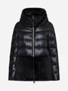 Herno Ultralight Nylon And Lady Alternative Fur Cape Clothing In Black