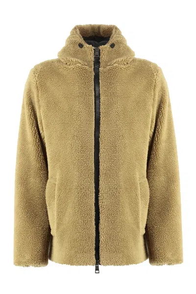 Herno Faux Fur Bomber Jacket In Brown