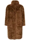 Herno Shearling Coat In 褐色