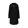 Herno Coat Faux Fur In Black