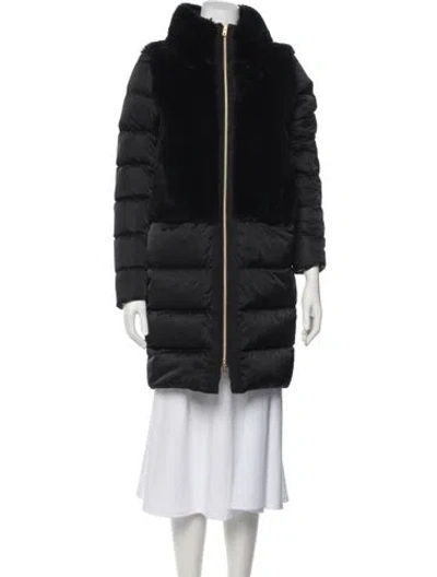 Pre-owned Herno Faux Fur Coat In Black