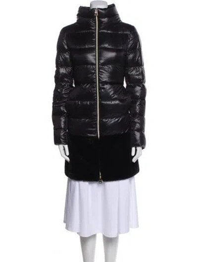 Pre-owned Herno Faux Fur Coat In Black