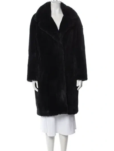 Pre-owned Herno Faux Fur Coat In Black