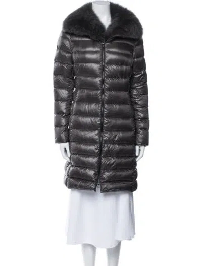 Pre-owned Herno Faux Fur Coat In Black