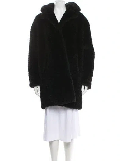 Pre-owned Herno Faux Fur Coat In Black