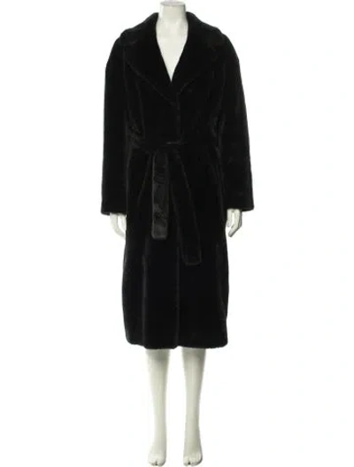 Pre-owned Herno Faux Fur Coat In Black