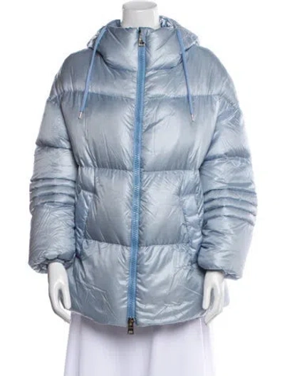 Pre-owned Herno Faux Fur Coat In Blue