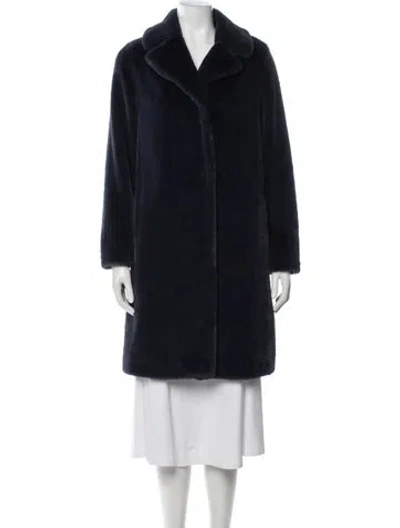 Pre-owned Herno Faux Fur Coat In Blue