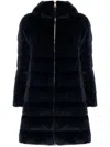 Herno Piumino A Shape In Faux Fur In Blue