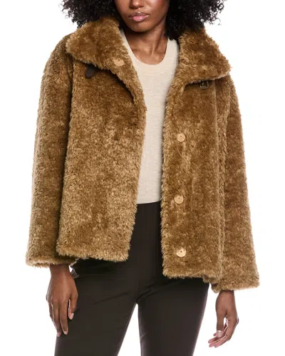 Herno Faux Fur Coat In Brown