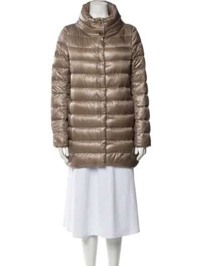 Pre-owned Herno Faux Fur Coat In Brown