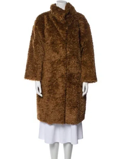 Pre-owned Herno Faux Fur Coat In Brown