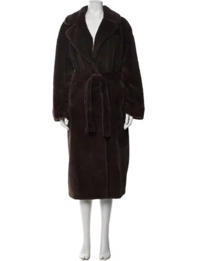 Pre-owned Herno Faux Fur Coat In Brown