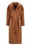 Herno Faux Fur Coat In Brown