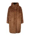 Herno Shearling Coat In Brown