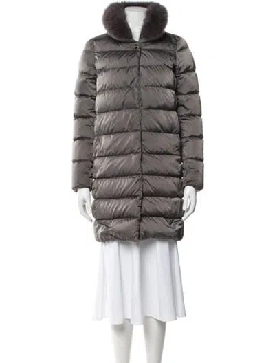 Pre-owned Herno Faux Fur Coat In Gray