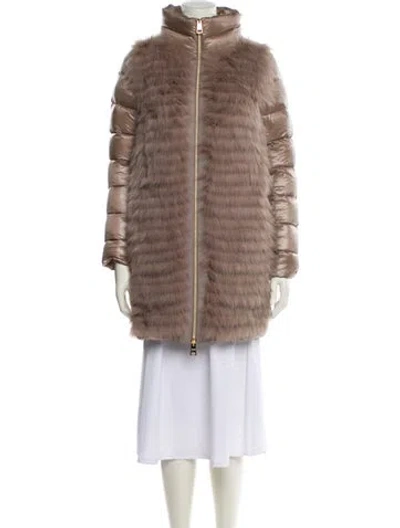 Pre-owned Herno Faux Fur Coat In Gray