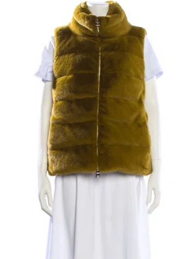 Pre-owned Herno Faux Fur Coat In Green