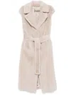 Herno Faux-fur Sleeveless Jacket In Grey