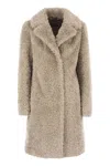 Herno Women Faux Fur Coat In Neutral