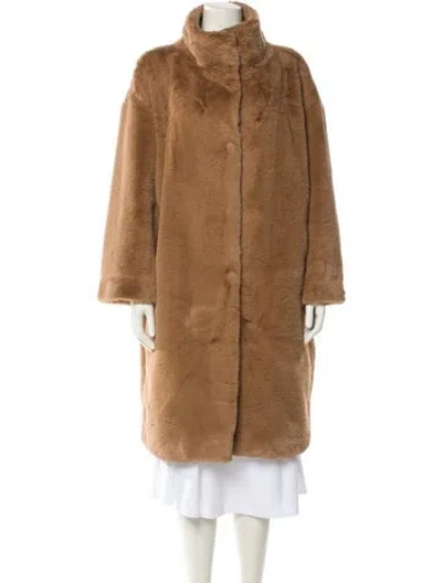 Pre-owned Herno Faux Fur Coat In Neutral