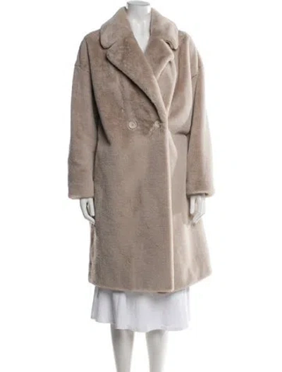 Pre-owned Herno Faux Fur Coat In Neutral