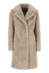 Herno Women Faux Fur Coat In Nude
