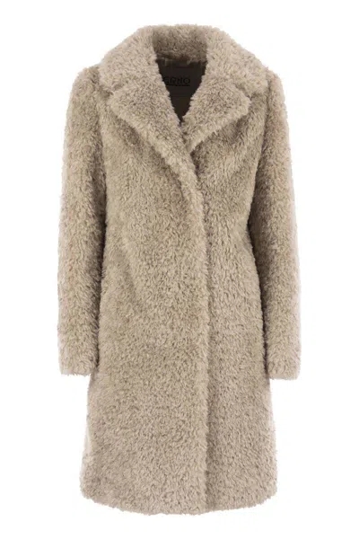 Herno Women Faux Fur Coat In Brown