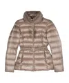 Herno Claudia Faux Fur-trimmed Down Jacket In Brown