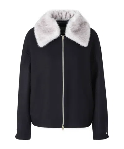 Herno Faux Fur Collar Jacket In Black