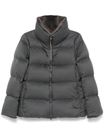 HERNO FAUX-FUR COLLAR PUFFER JACKET 