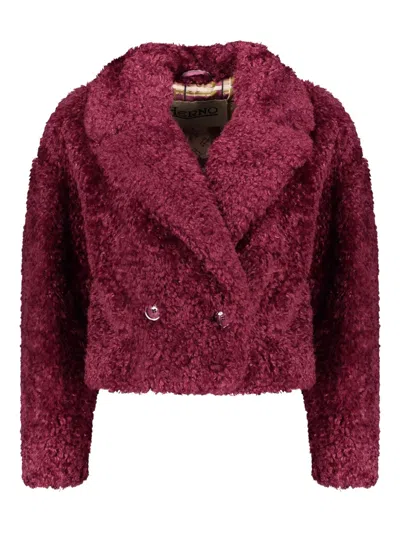 HERNO FAUX-FUR CROPPED JACKET